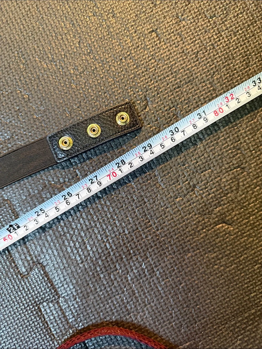 White House Black Market Black Floral Appliqué Waist Belt with Gold Bead Trim